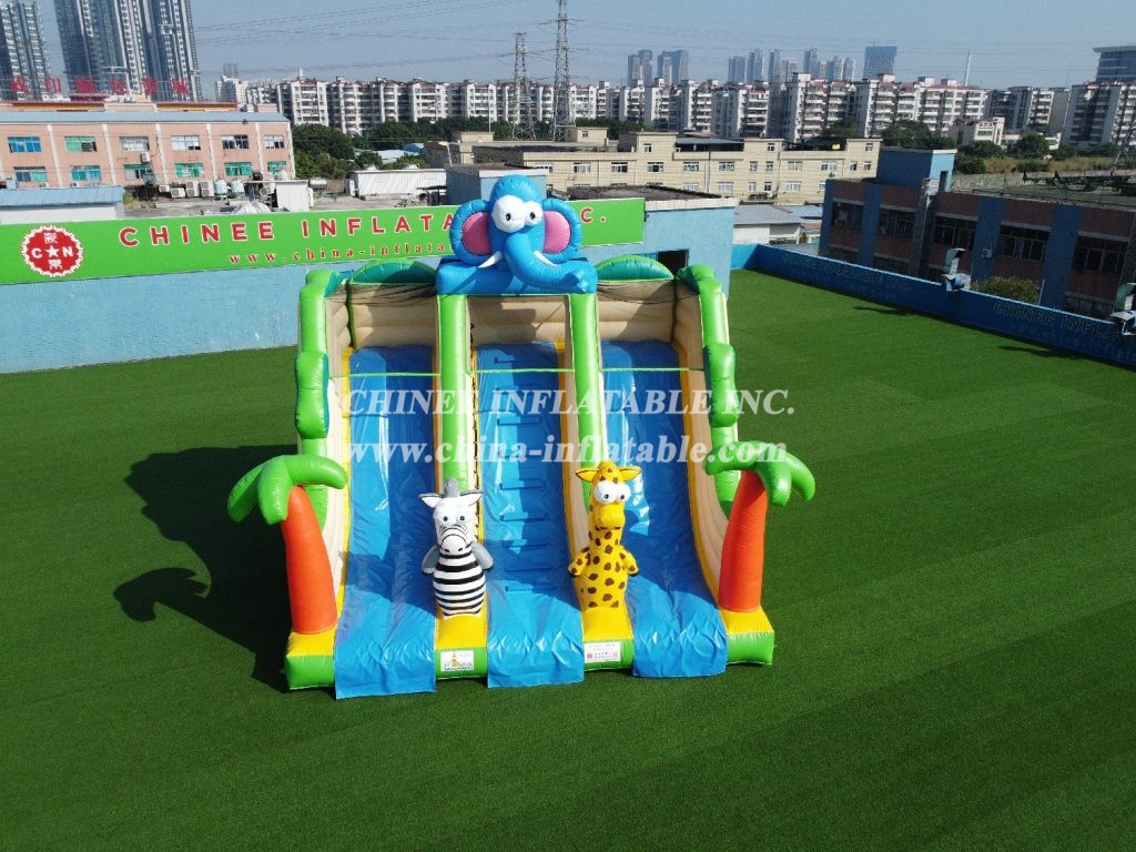 T8-2103 Jungle Theme Inflatable Elephant Slide Animal Inflatable Slides