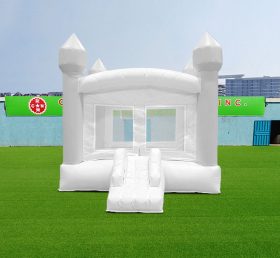 T2-3560 White Wedding Bouncy Castle With Slide