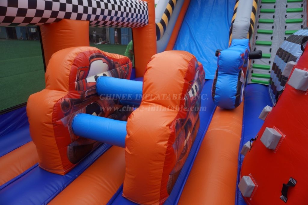 T8-4525 Cars Inflatable Dry Slide