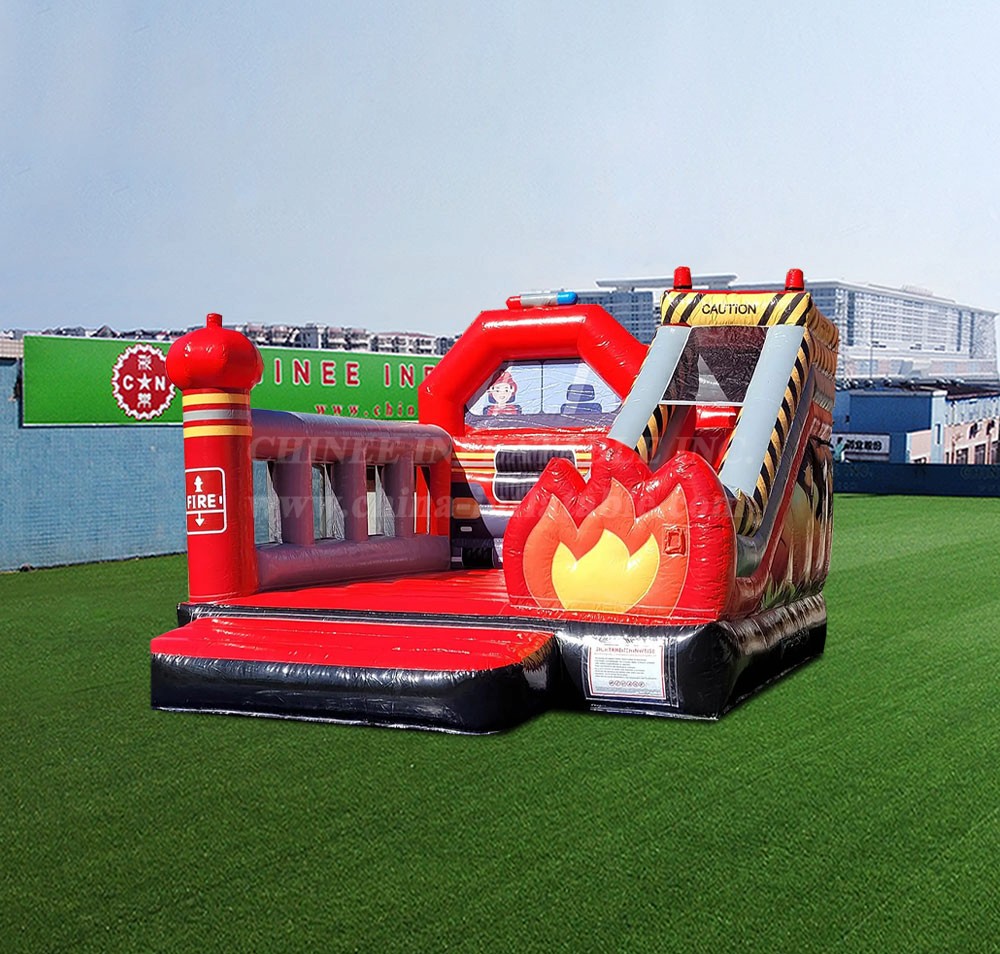 T2-7005 Bouncy Castle Fire Truck with Slide