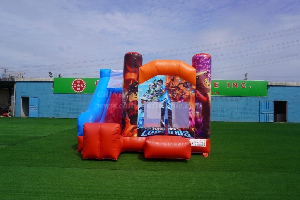 T2-3226Z Minecraft X LEGO theme bouncy castle with slide