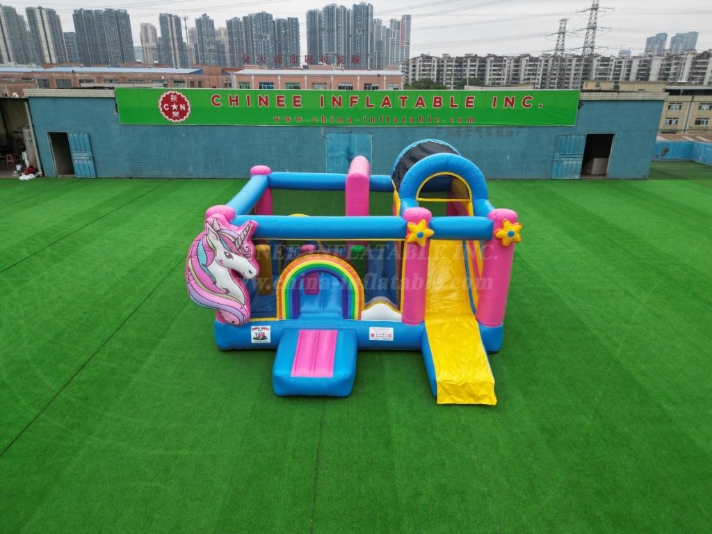 T2-8109 Unicorn Theme Bouncy Castle With Slide