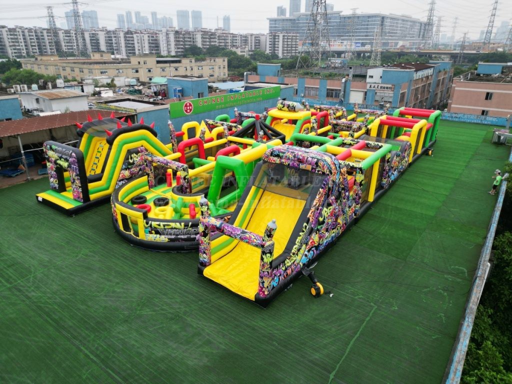 T7-1814B Graffiti Themed Inflatable Obstacle Course