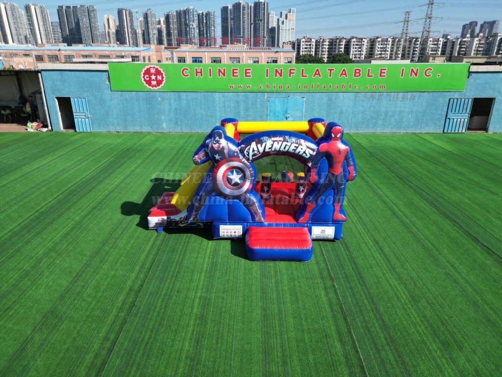 T2-4396B Avengers Inflatable Bounce House with Slide