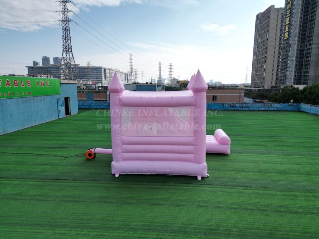 T2-3530B Pink Wedding Bouncy Castle With Slide