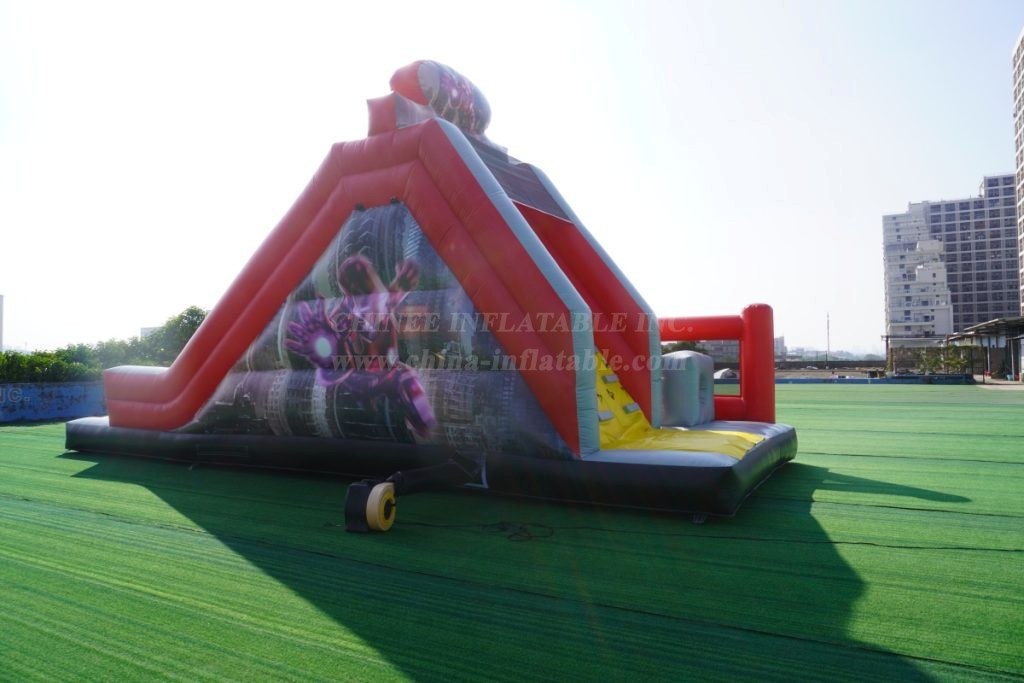 T8-1024A Iron Man theme inflatable slide