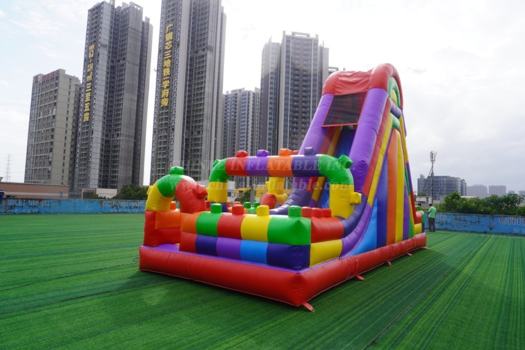 T2-4960A Inflatable LEGO Block Slide with Play Area