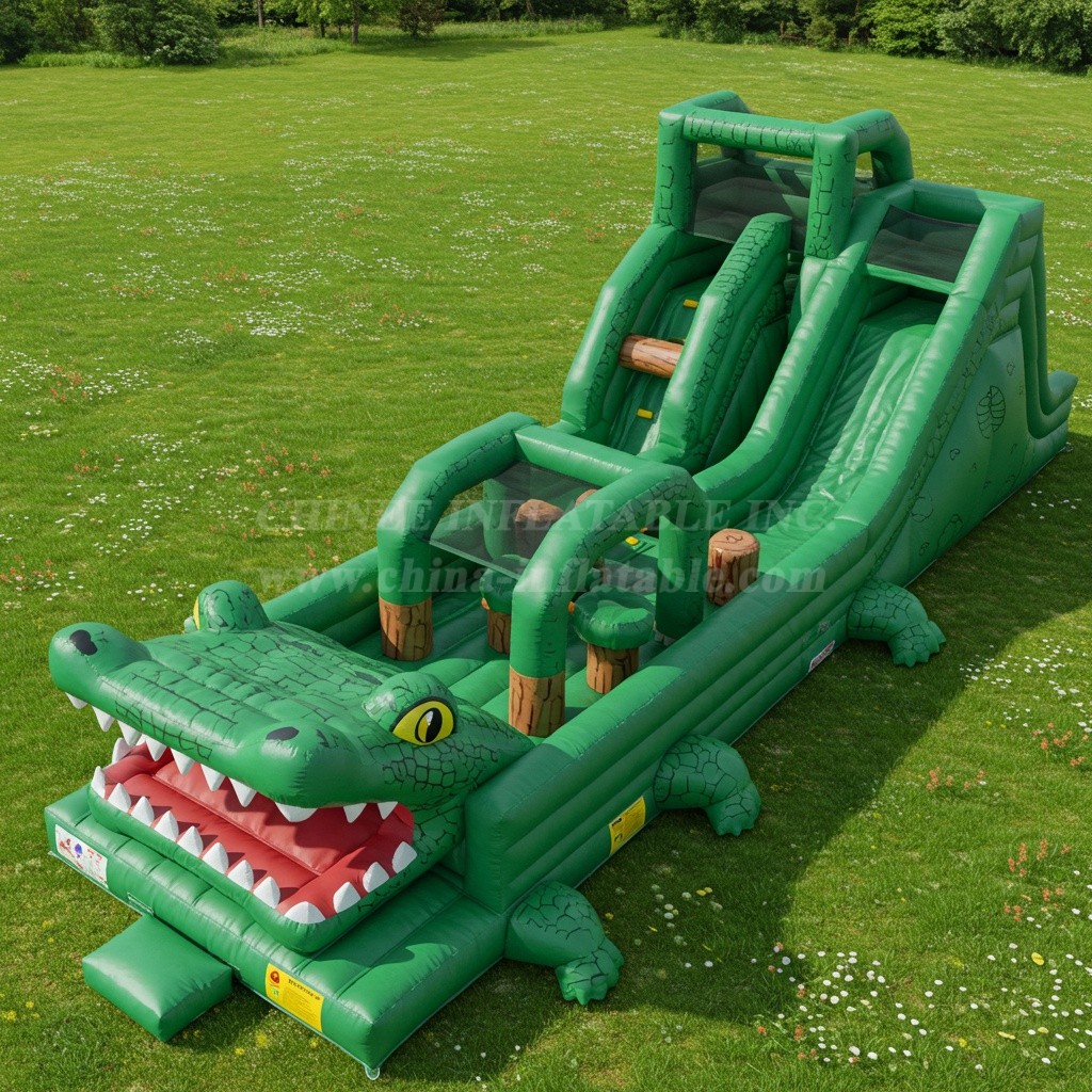 T8-8022 Crocodile Inflatable Dry Slide