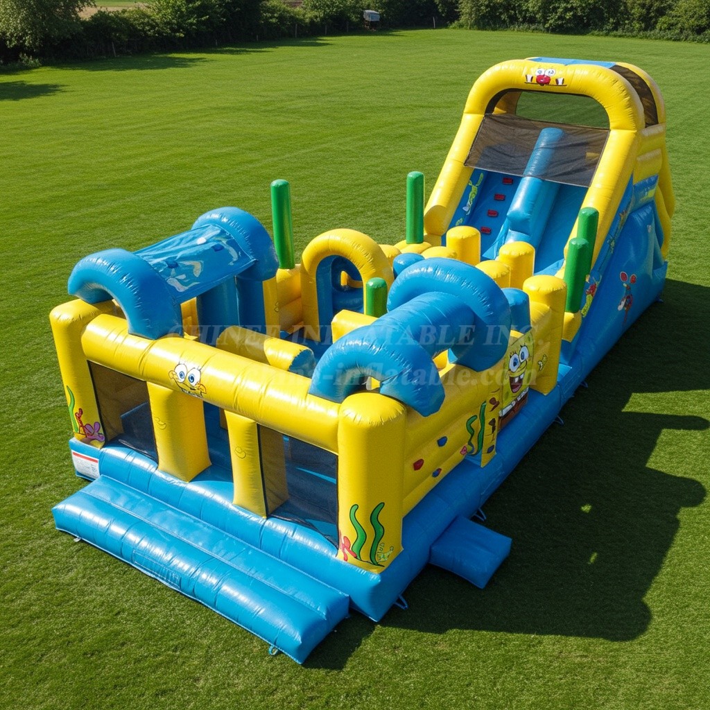 T8-8060 Spongebob Inflatable Dry Slide