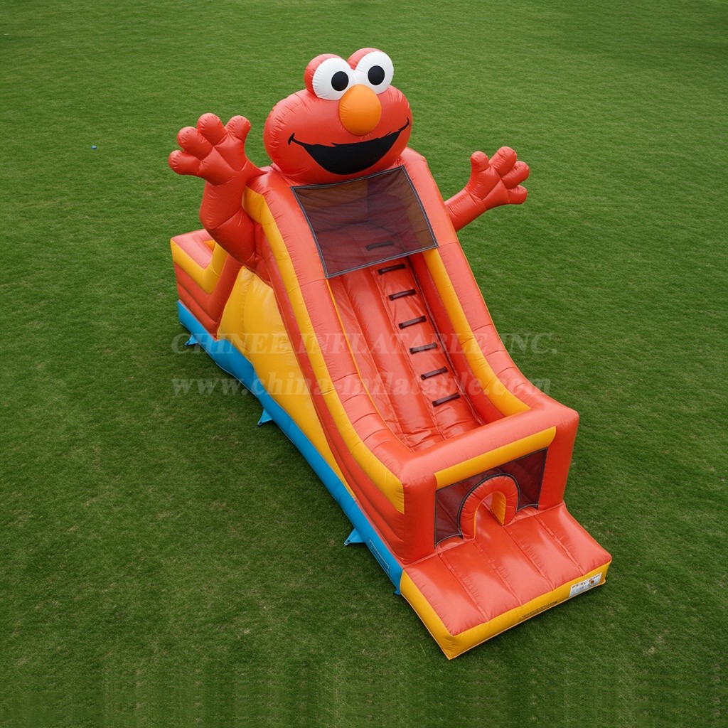T8-8064 Tickle Me Elmo Inflatable Dry Slide