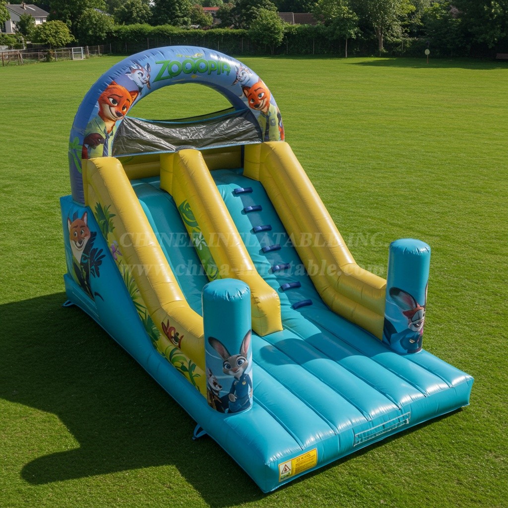 T8-8083 Zootopia Inflatable Dry Slide