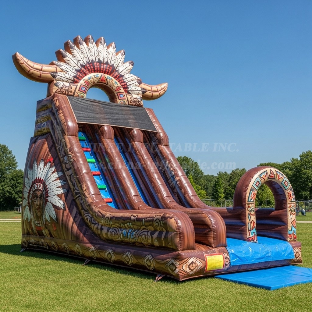 T8-8097 American Indian Theme Inflatable Dry Slide