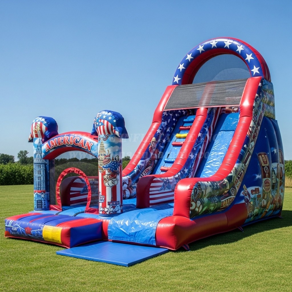 T8-8100 American Style Theme Inflatable Dry Slide