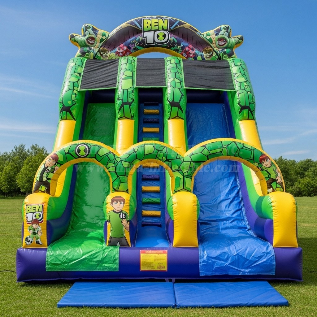 T8-8109 Ben 10 Theme Inflatable Dry Slide