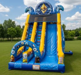 T8-8143 Cryptocurrency Theme Inflatable Dry Slide