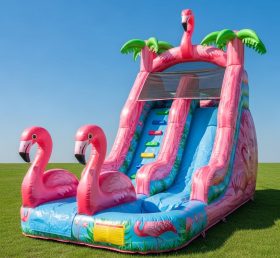 T8-8176 Flamingo Theme Inflatable Dry Slide