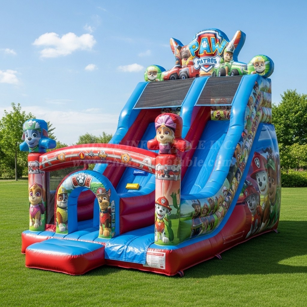 T8-8249 Paw Patrol Theme Inflatable Dry Slide