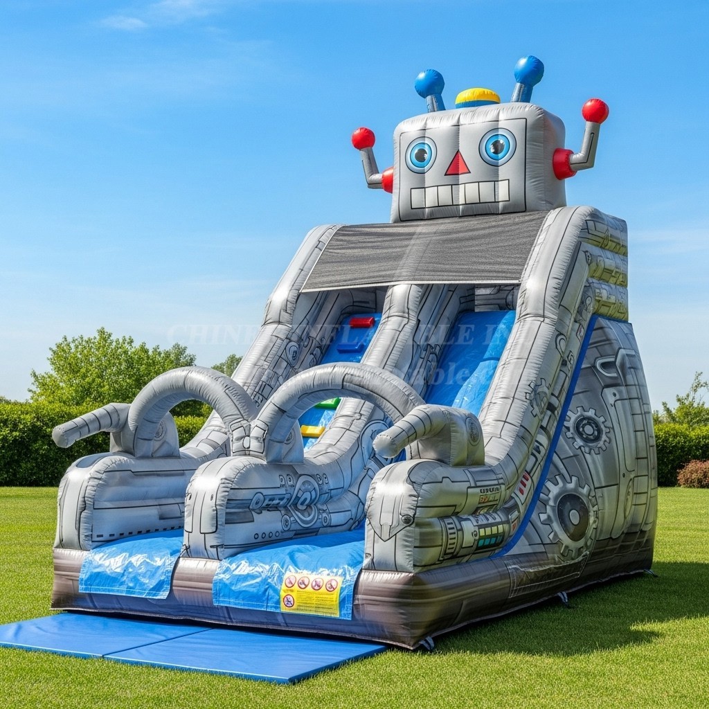 T8-8282 Robot Theme Inflatable Dry Slide