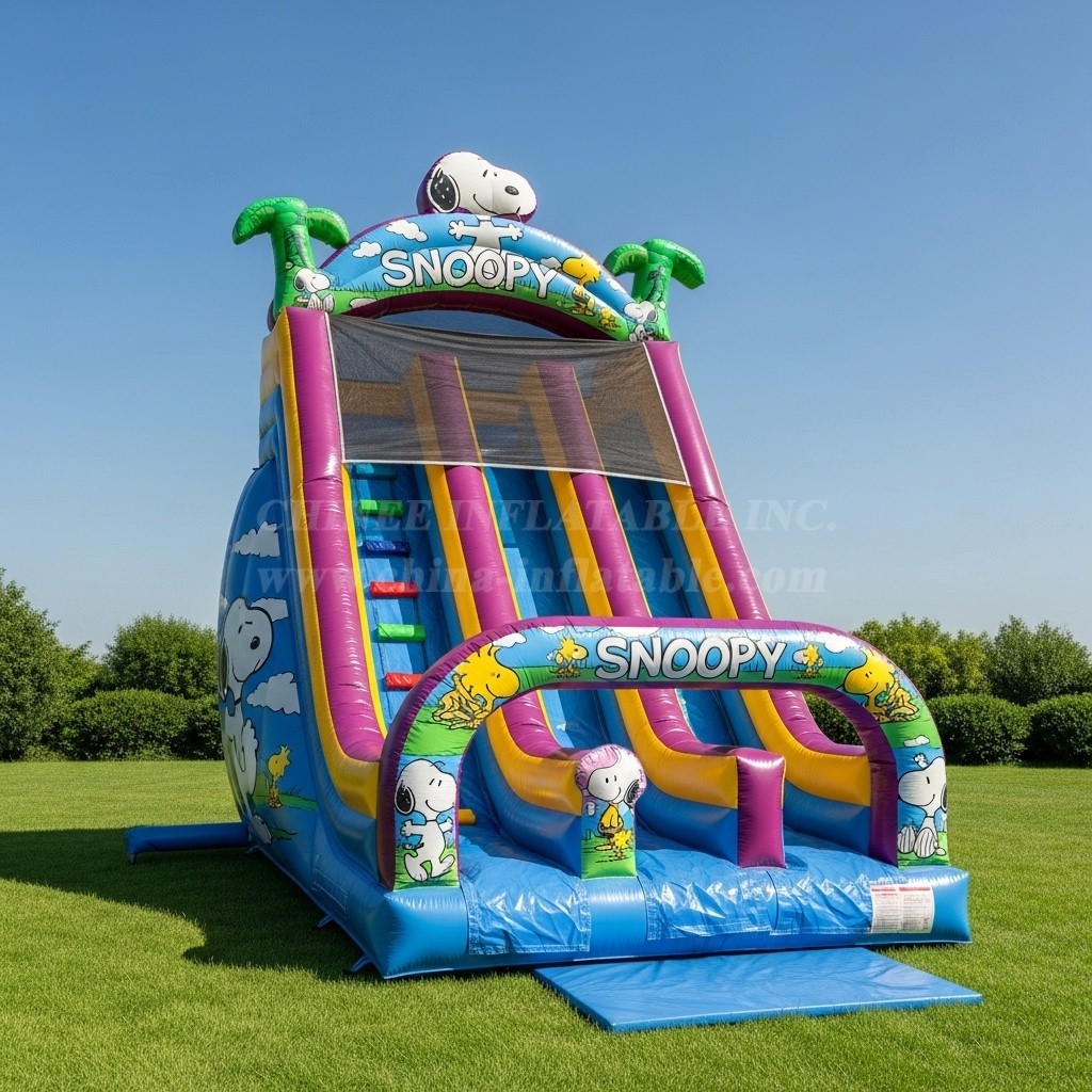 T8-8297 Snoopy Theme Inflatable Dry Slide