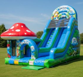 T8-8352 The Smurfs Theme Inflatable Dry Slide