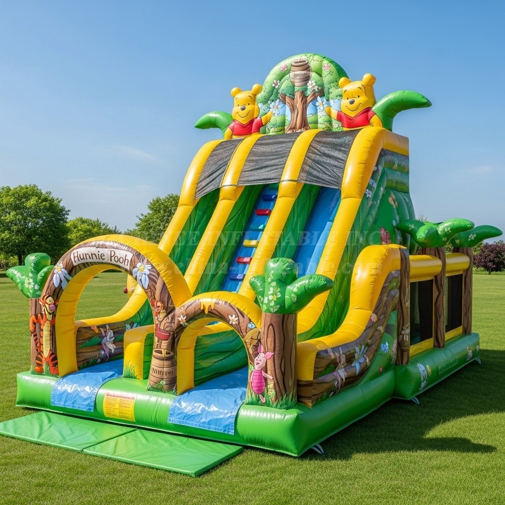 T8-8392 Winnie The Pooh Theme Inflatable Dry Slide