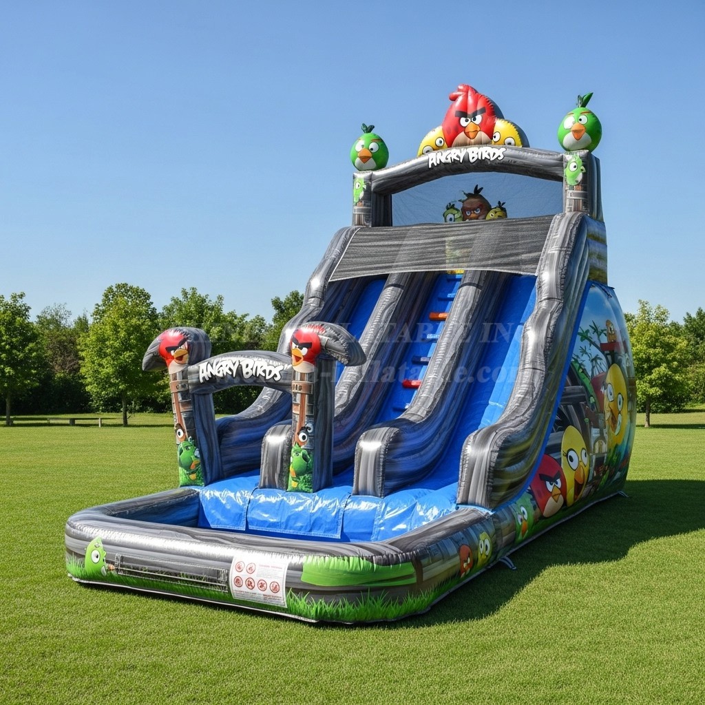 T8-8600 Angry Birds Theme Inflatable Water Slide
