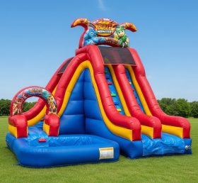 T8-8414 Blaze Monster Theme Inflatable Water Slide