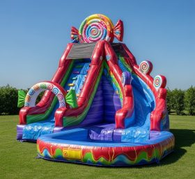 T8-8421 Candy Theme Inflatable Water Slide