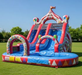 T8-8428 Circus Theme Inflatable Water Slide