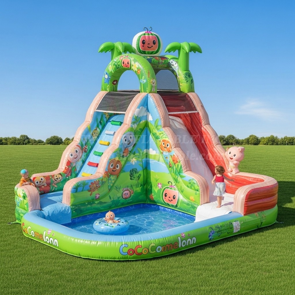 T8-8430 Cocomelon Theme Inflatable Water Slide