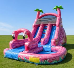 T8-8450 Flamingo Theme Inflatable Water Slide