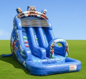T8-8452 Fortnite Theme Inflatable Water Slide