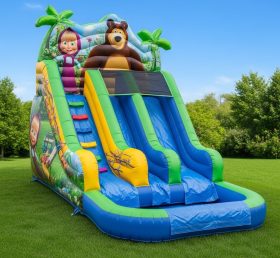 T8-8475 Masha And The Bear Theme Inflatable Water Slide
