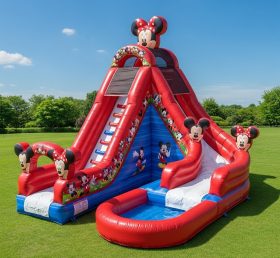 T8-8481 Mickey & Minnie Theme Inflatable Water Slide