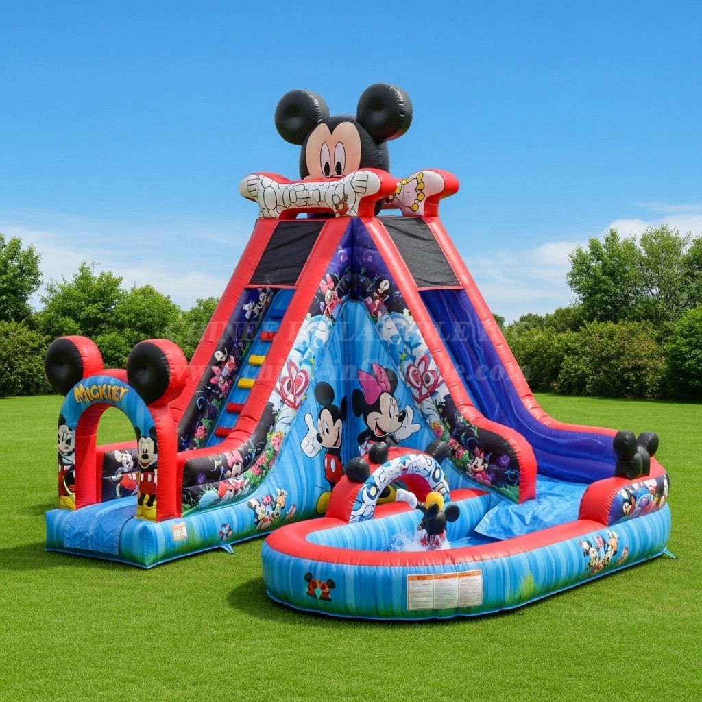 T8-8483 Mickey & Minnie Theme Inflatable Water Slide