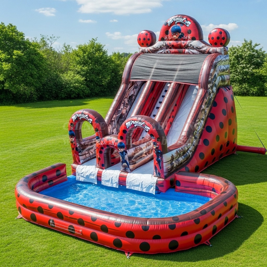 T8-8653 Miraculous Ladybug Theme Inflatable Water Slide