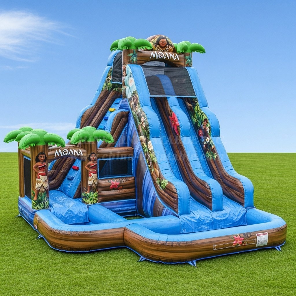 T8-8489 Moana Theme Inflatable Water Slide