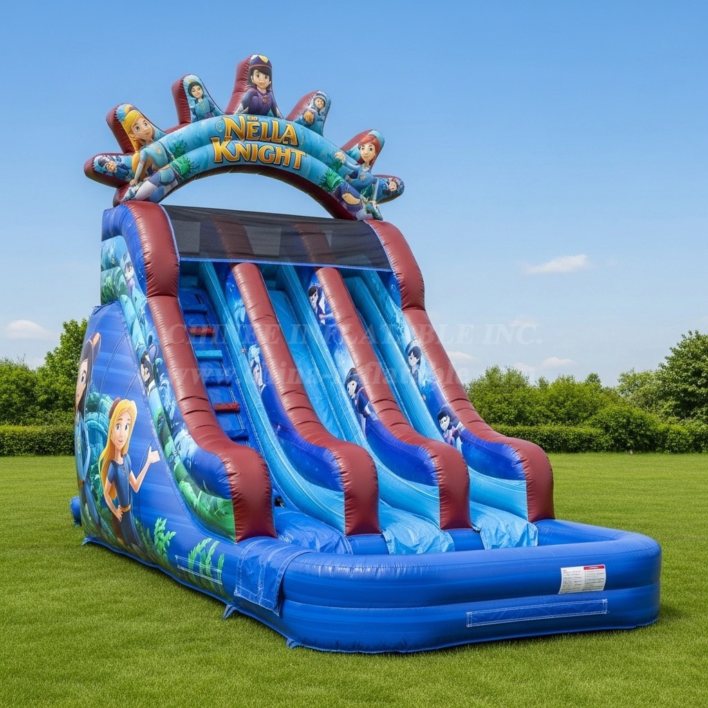 T8-8497 Nella Knight Theme Inflatable Water Slide