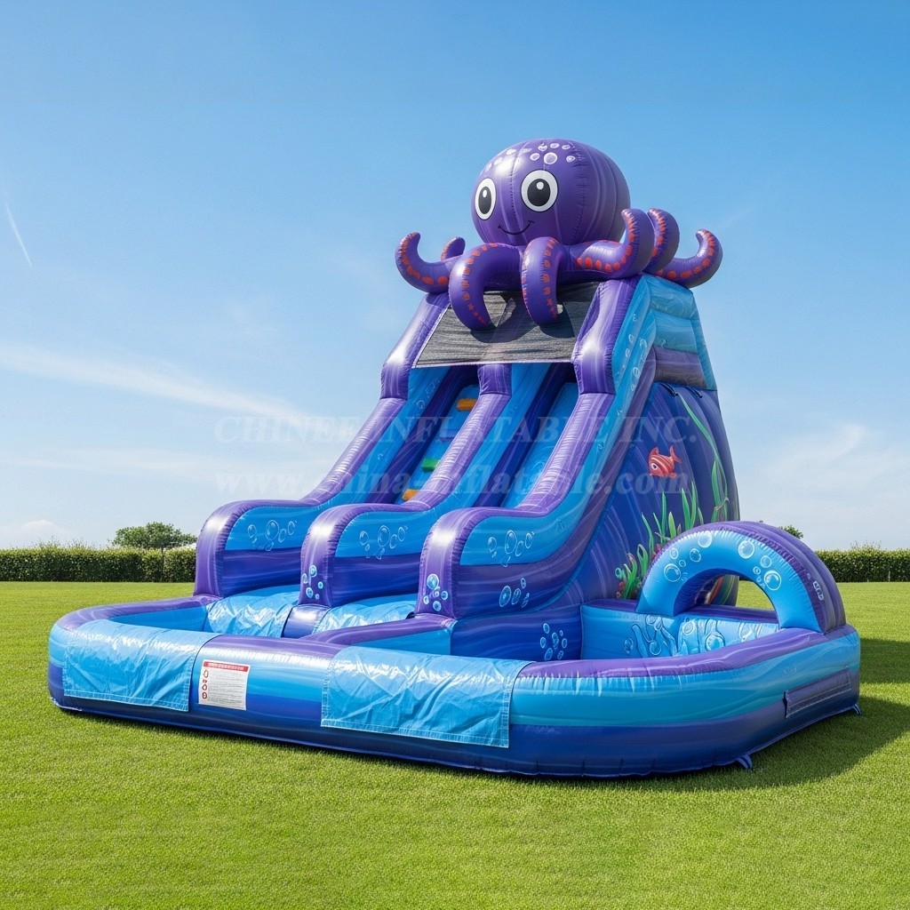 T8-8501 Octopus Theme Inflatable Water Slide