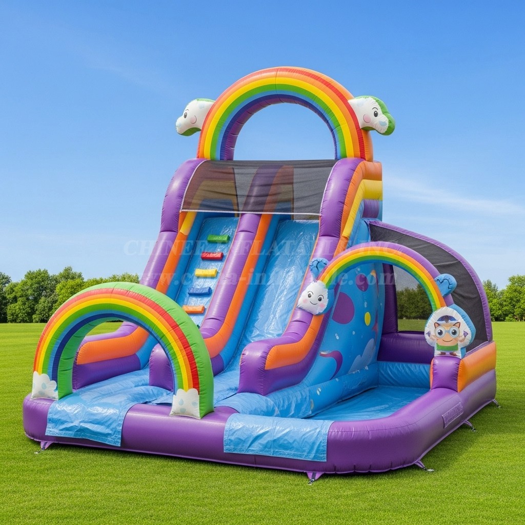 T8-8523 Rainbow Theme Inflatable Water Slide