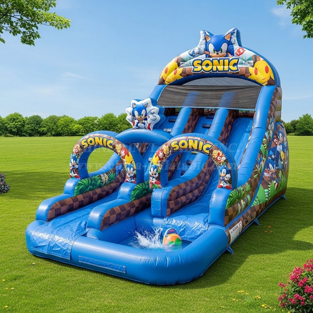 T8-8538 Sonic Theme Inflatable Water Slide