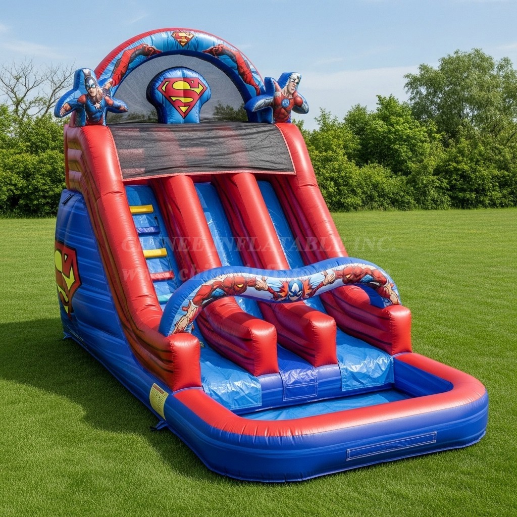 T8-8550 Superhero Theme Inflatable Water Slide