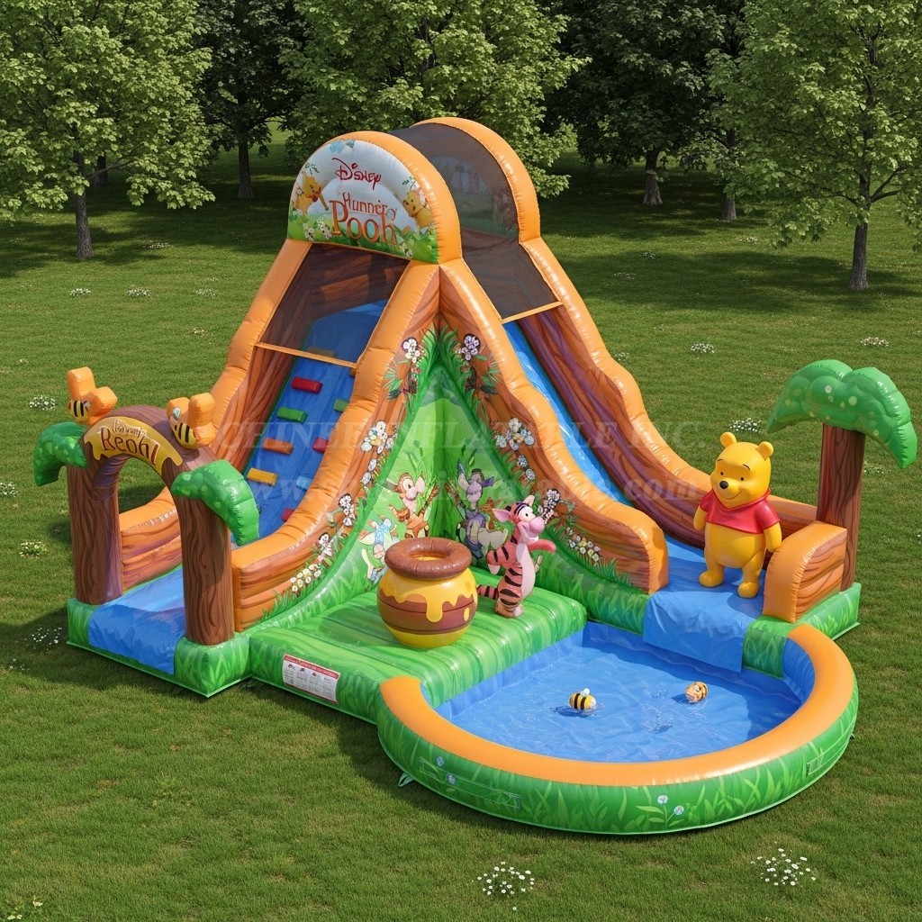 T8-8584 Winnie The Pooh Theme Inflatable Water Slide