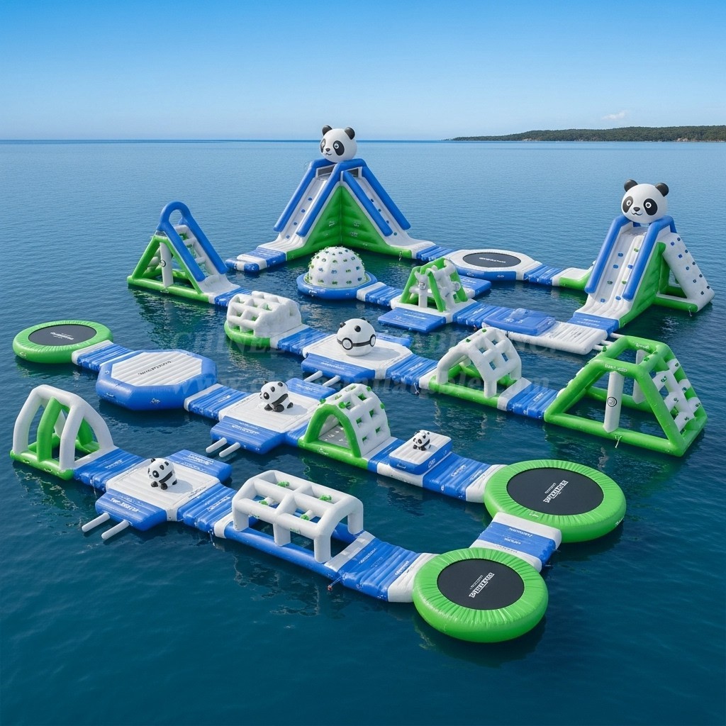 S238 Panda Theme Inflatable Water Park