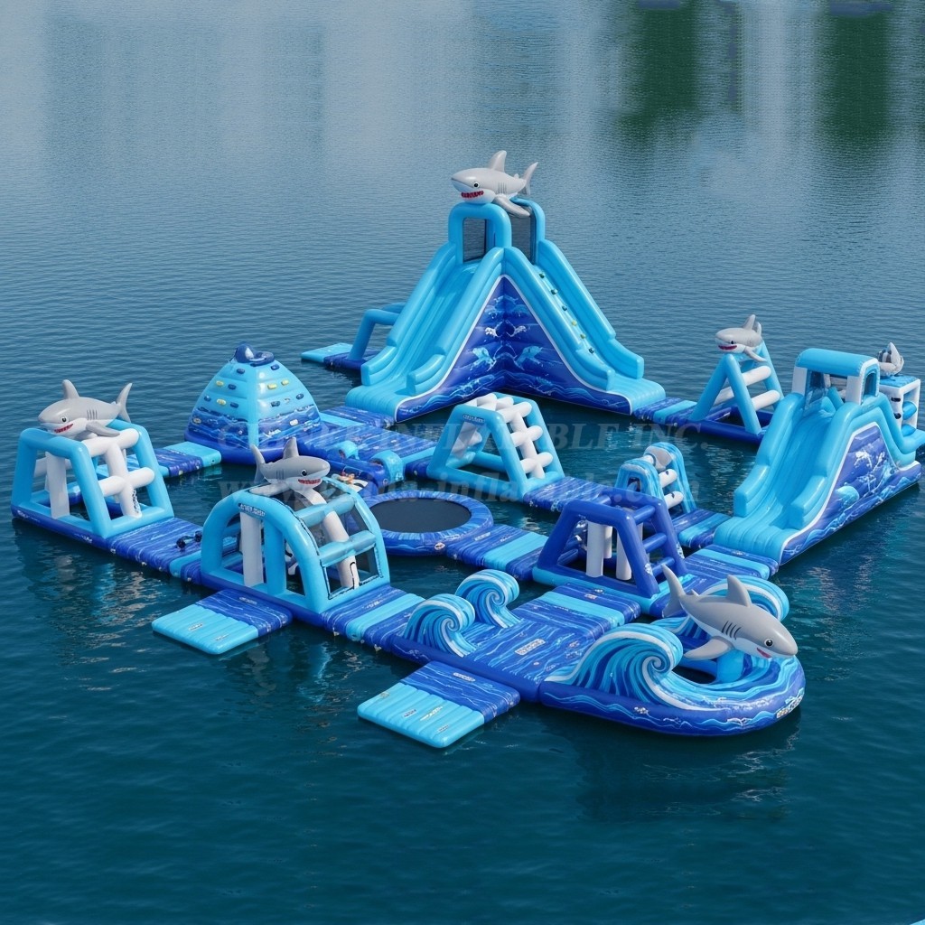 S258 Shark Theme Inflatable Water Park