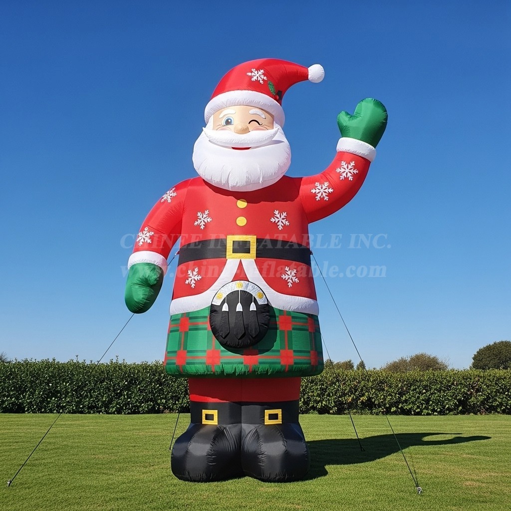 C1-503 Inflatable Santa Claus in traditional Scottish costume