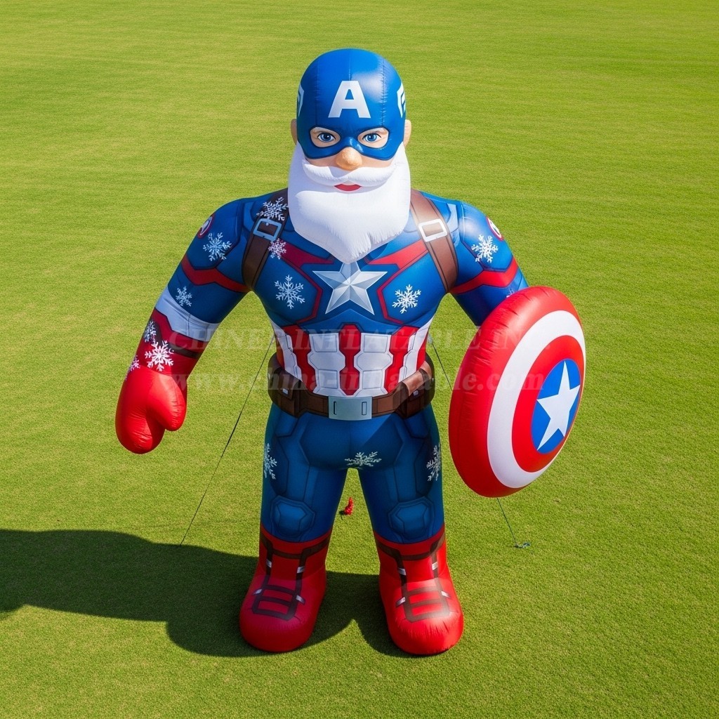 C1-561 Captain America style inflatable Santa Claus