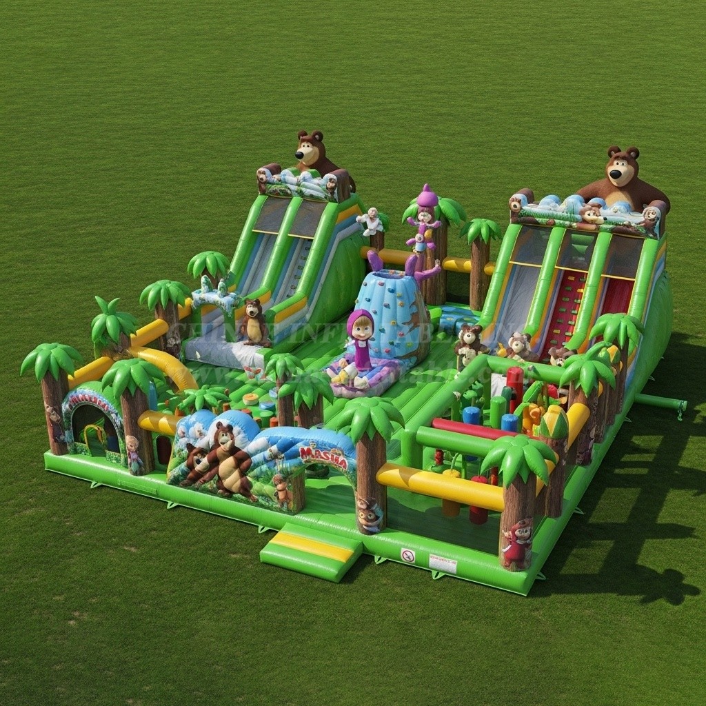 GF2-296 Masha And The Bear Theme Inflatable Park