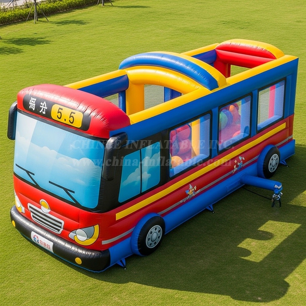 T6-6302 Bus Theme Inflatable Playground