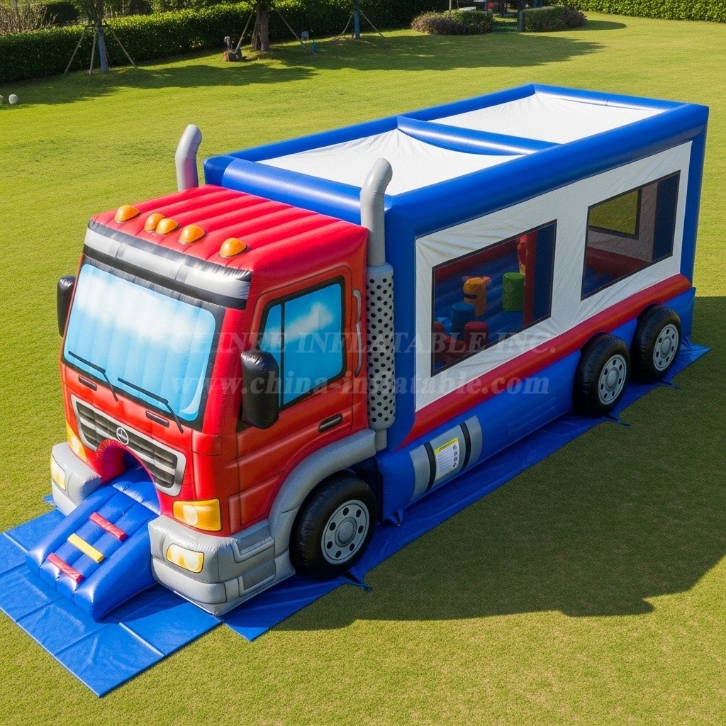 T6-6321 Monster Trucks Theme Inflatable Playground